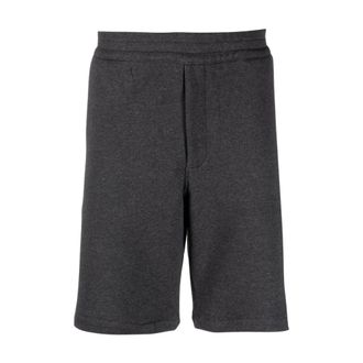 Alexander McQueen Donkergrijze Selvedge Tape Casual Shorts - Dames - Korte Broeken - Grijs - S - Katoen - Korte Broeken