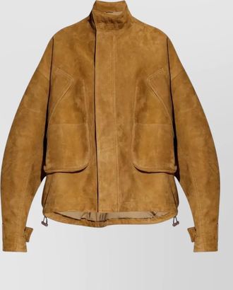 The Attico bomber jacket made from suede leather