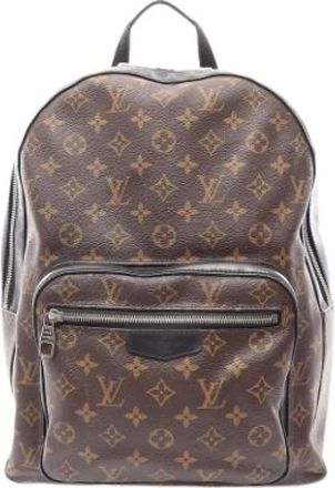 Louis Vuitton Vintage, unisex, Bruin, ONE Size, Leer, Pre-owned Monogram Macassar Backpack