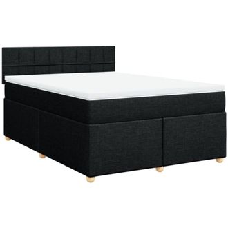 vidaXL Cama Box Spring Con Colch&oacute;n Tela Negro 140x200 Cm Vidaxl
