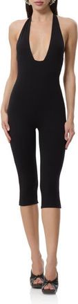 AFRM Lilibet Crop Jumpsuit in Noir at Nordstrom, Size X-Small