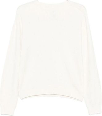 Liu Jo Witte Sweater Collectie - Dames - Ronde hals truien - Wit - XL - Truien & Vesten