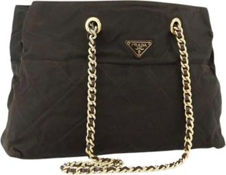 Prada Pre-owned Shoulder Bags, female, Brown, Size: ONE SIZE Pre-owned Vintage Tote Bag