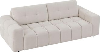 Vente-Unique Sof&aacute; de 3 plazas de tela beige SOPELANA