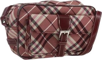 Burberry Pre-owned Vintage Nylon Cross Body Tas - Dames - Vintage Schoudertas - Rood - ONE Size - Nylon - Vintage