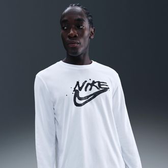 Nike Mens Dri-FIT Long-Sleeve Top in White | HV4171-100
