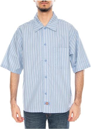 Dickies Venedocia Stripe Shirt - Heren - Korte mouwen Overhemden - Blauw - L - Overhemden