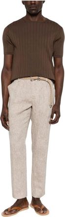 Entre Amis Heren, Broeken, Beige, Maat: W34 Katoen