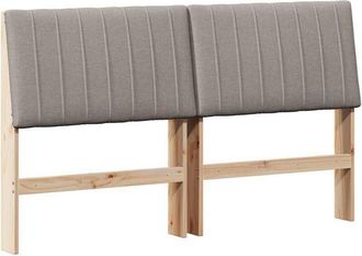 vidaXL Upholstered Headboard Taupe 160 cm Solid Pine Wood vidaXL