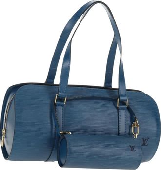 Louis Vuitton Soufflot Handbag Epi Leather Blue Leather Handbag (Pre-Owned)