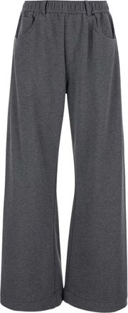Brunello Cucinelli Pantaloni a gamba larga - - Trousers - Donna - Grigio - M