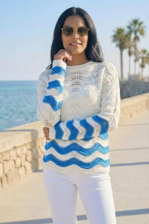 Roman Chevron Crochet Knit Jumper