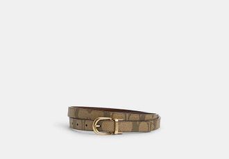 Coach Womens Classic Buckle Cut-To-Size Reversible Belt, 18 Mm in Beige | PVC