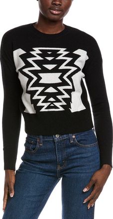 Minnie Rose Intarsia Cashmere Cropped Sweater