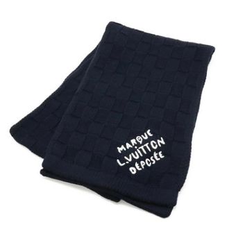 Louis Vuitton Pre-owned Stole - Dames - Pre-owned - Blauw - Maat: ONE Size Wol