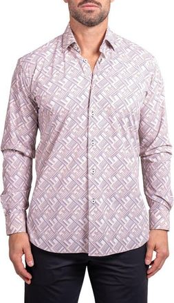 Maceoo Fibonacci Ascension Contemporary Fit Button-Up Shirt in White at Nordstrom, Size Large