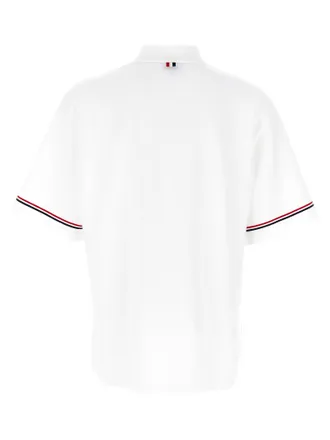 Thom Browne Mens White Cotton Polo Shirt