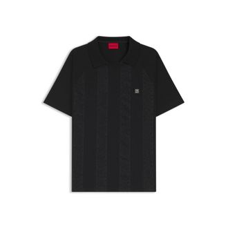 HUGO BOSS Johnny-collar polo shirt with broderie stripes