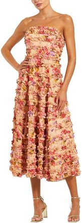 Mac Duggal Ruffle Strapless Midi Dress