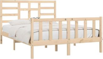 vidaXL Vidaxl - Estructura de cama sin colchón madera de pino blanca 140x200 cm