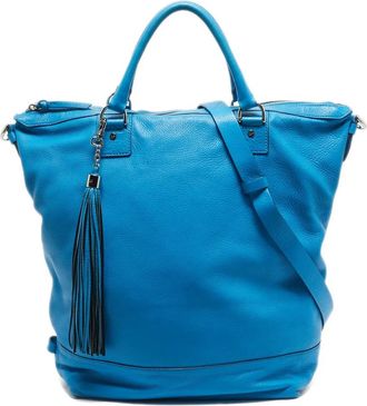 Diane Von F&uuml;rstenberg Borsa tote Drew in pelle - Blu