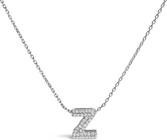House of Brilliance 10K Gold Diamond Accent A-Z Initial Bubble Pendant Necklace