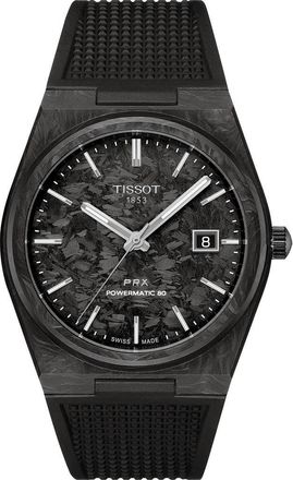 Tissot PRX GTS Powermatic 80 Rubber Strap Watch, 40mm in Black Carbon at Nordstrom