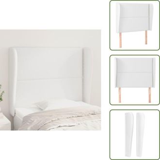 vidaXL The Living Store Testiera ad Orecchio Bianca 103x23x118/128 cm in Similpelle - Testiera ad orecchio