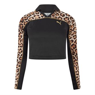 Puma Dames/dames T-shirt met luipaardprint (Poema Zwart)
