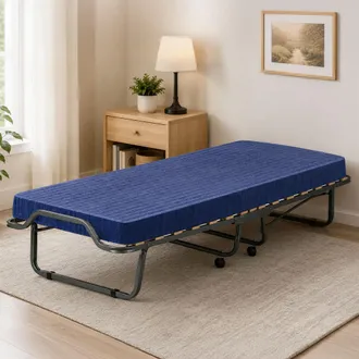 Talamo Italia Talamo Italia - Cama Plegable Piera, Cama Plegable Que Ahorra Espacio Con 15 Somier, Funda Incluida, 100% Made In Italy, 80x200h40 Cm, Colch&oacute;n Viscoel