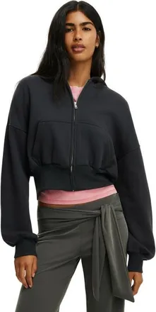 Cotton On Womens Oversized Zip Through Hoodie in Shadowstone at Nordstrom, Size Xx-Small