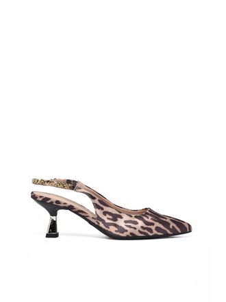 Liu Jo Leopard Print Satin Chain Pump