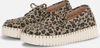 Ilse Jacobsen Womens Sailor Platform Loafer In Leopard