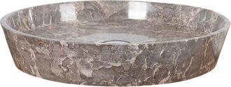 Wanda Collection Lavabo encimera de m&aacute;rmol para cuarto de ba&ntilde;o gris 45 cm