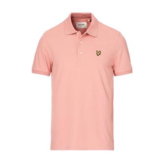 Lyle & Scott Polo Shirts, male, Pink, Size: M Plain Polo Shirt