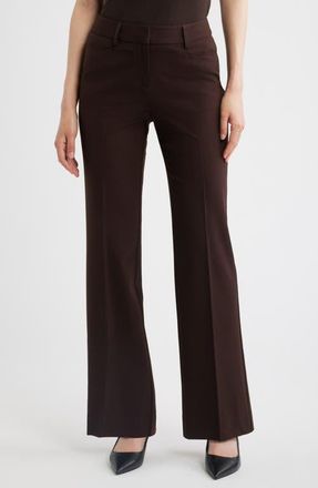 Tahari by ASL Bird Eye Straight Leg Pants in Espresso at Nordstrom, Size 14