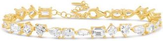 SHYMI Multi Shape Cubic Zirconia Tennis Bracelet in Gold at Nordstrom