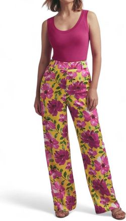 Favorite Daughter Fiona Floral Pant In Bold Camellia
