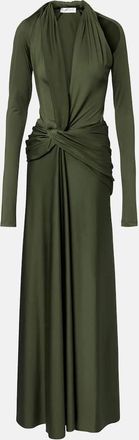 Victoria Beckham Abito lungo in jersey con ruches