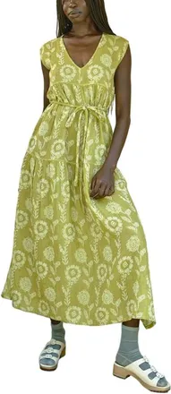 Ace & Jig Jules V-neck Belted Tiered Maxi Dress in Aloe at Nordstrom, Size Xx-Small