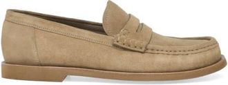 Gianvito Rossi Vernon Mocassin in Brown Suede Leather at Nordstrom, Size 44.5