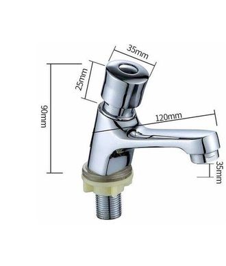 OEM Grifo De Lavabo Cromado Con Temporizador, Color Plata