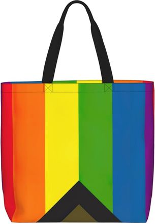 Generic Women Handbag Rainbow Pride Flag Travel Tote Bag Folding Girls Shopping Bags, For Swim, Christmas, Wedding, Holiday, Daily