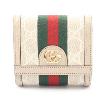 Gucci Beige Multi-Color Leather Coated Canvas Wallet (Bi-Fold) (Pre-Owned)