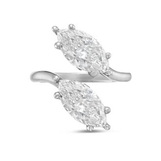 Diana M. Jewels Platinum 8.00 Cts 2 Stone Marquise Lab Grown Diamond Ring