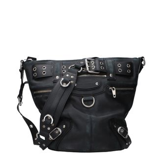 Balenciaga Damens Umh&auml;ngetaschen Leder Schwarz
