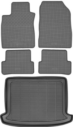 OEM Juego De Alfombrillas De Goma Para Coche Y Maletero Para Renault Clio Iv Estate (2012-2019)