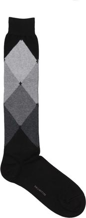 Ballantyne Socks, male, Black, Size: ONE SIZE Cotton Rhombus Pattern Long Socks