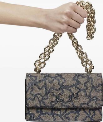 Tous Borsa a spalla con stampa - Marrone