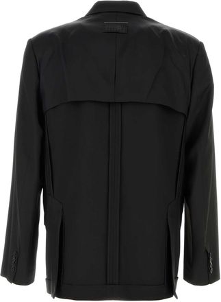 Maison Margiela Mens Jersey Blazer Black Polyester Viscose Elastane Blazers